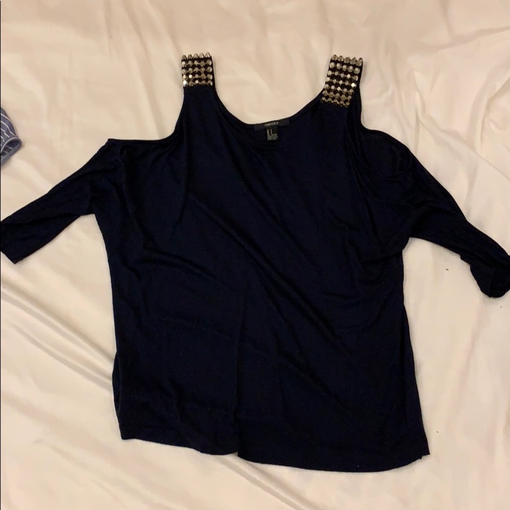 Small forever 21 spiked cold shoulder top